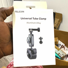 TELESIN Universal Tube Clamp, Adjustable Aluminum Alloy Clamp Mount for Camera