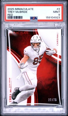 2025 PANINI IMMACULATE COLLECTION RED #2 TREY MCBRIDE 27/75 PSA 9