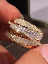 Yellow Gold Cubic Zirconia Stack Ring Set Size 5 6 7 8 9 10 11 12