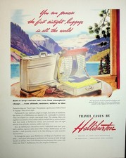 Original 1937 Vintage Print Ad: Travel Cases by Halliburton, First airtight lug