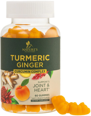 Turmeric Curcumin Gummies with Ginger & Black Pepper for Joint Support - 60 Coun
