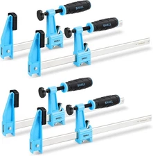 12" F Clamps 4-Pack, 600Lbs Load Steel Bar Clamps Set for Woodworking &Metalwork