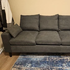 L Shaped Couch Reversible Sectional Fabric Sofa Set Convertible Sofa Living Room