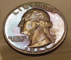 1963  Gem Proof Quarter 90% Silver MONSTER  RARE BLUE    TONING  #213 ~ 10
