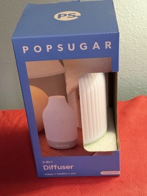 NEW POPSUGAR 3-IN-1 OIL DIFFUSER ADJUSTABLE MISTING NATURAL SOUNDS AMBIENT LIGHT