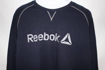 REEBOK NAVY BLUE L/S CREWNECK SWEATSHIRT SZ: 3XL 3X XXXL NWT