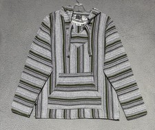 Original Senor Lopez Hoodie Woven Baja Drug Rug Hooded Made In Mexico Mens M