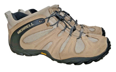 Merrell Chameleon 8 Stretch Hiking Shoes Mens 7 Brown Vibram Outdoor Sneakers