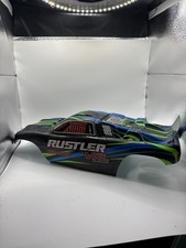 TRAXXAS RUSTLER VXL 2WD BODY BLACK BLUE GREEN...