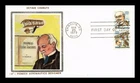 Dr Jim Stamps Octave Chanute 21c Airmail Pair First Day Cover Western Silk