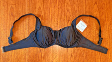 NWT SHADE  SHORE, Underwire Bikini Top W/Removable Pads In Black, Size 14