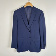 CANALI Mens US 42/EU 52 Navy Pinstripe 100 Pure Wool Sport Coat Jacket Blazer