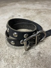 Vintage Studded leather belt handcrafted 32 motorcycle Cowhide Biker Punk Black