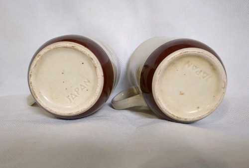Vintage 2 Gänseblümchen Blume Kaffeetassen Tassen Japan gesprenkelt Wildblume Hippie Boho MCM - Bild 7 von 9