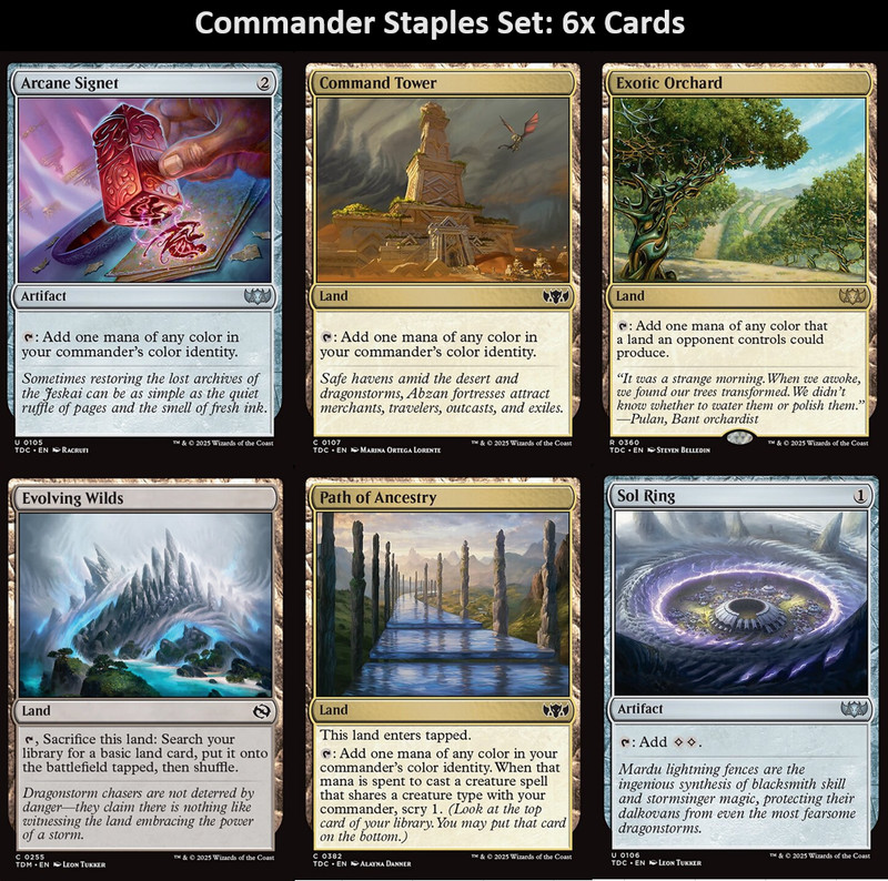 Commander Staples 6x Cards - Magic Bundle NM - Every MTG EDH Deck Sol Ring