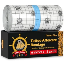 Tattoo Aftercare Bandage, 6"X 8 Yard, Tattoo Waterproof Bandage, Second Skin Tat