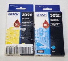 Epson 302XL Yellow  Cyan Ink Cartridges   New in Box