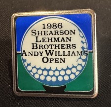 Vtg pro Shearson Lehman Brothers Andy Williams Open 1987 Lapel Pin Golf Color
