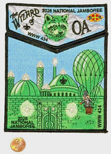 OA BSA KIDI-KIDISH LODGE 434 SCOUT 2026 JAMBOREE 2-PATCH WIZARD OF OZ 150 MADE!!