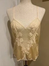 Vintage Kayser Beige Sheer Lace Camisol Sz 38/L