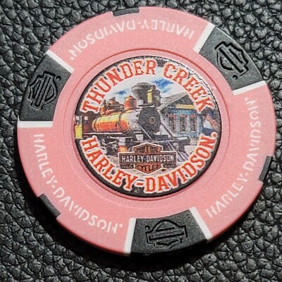 THUNDER CREEK HD - TENNESSEE (Pink Full Color) Harley Poker Chip (CLOSED)