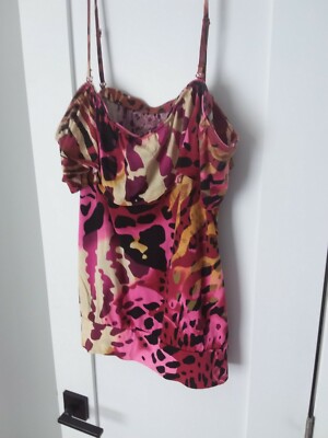 Lane Bryant Adjustable Strap Ruffle Multicolor Summer Top Size 22/24