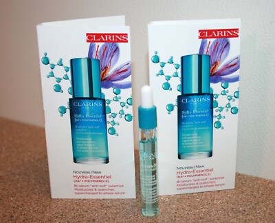 2x Clarins HYDRA ESSENTIEL Intensive Moisture Bi-Phase SERUM 0.1oz Travel Sample