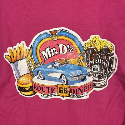 Vintage Route 66 T Shirt Large Mr. D s Arizona Hot Pink Retro Americana Diner