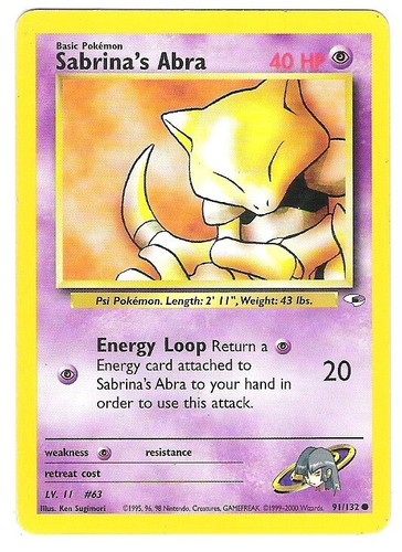 SABRINA'S ABRA - 1st Edition Gym Heroes - 91/132 - Common