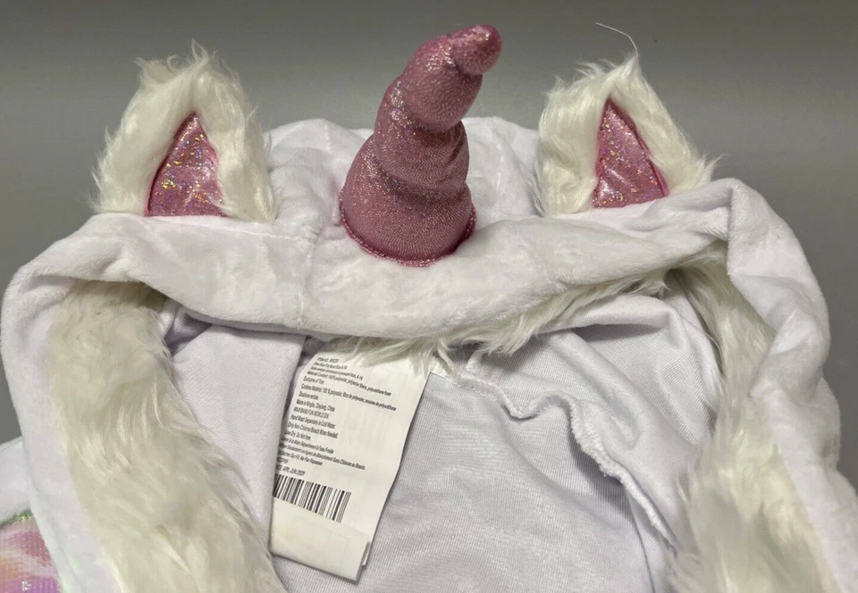 Poncho de unicornio con capucha disfraz de Halloween de lujo con alas y cuernos talla única Foto 4 de 4
