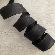 5 yds. Sparkle Black Halloween Wired Edge Ribbon 1.5  Wide