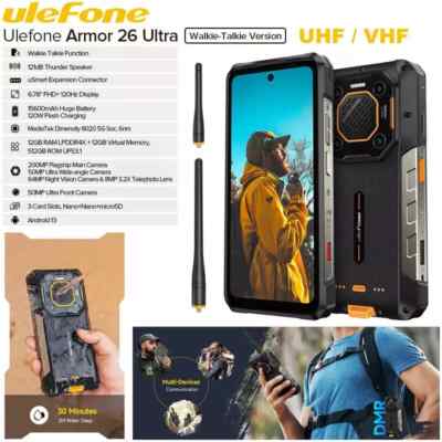 Ulefone Armor 26 Ultra Walkie Talkie 5G Rugged Smartphone 24GB/512GB UHF/VHF DMR