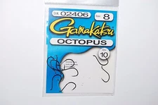 gamakatsu octopus hook size 8   10 per pack  # 02406  hooks