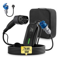 Electric Vehicle Charger (7.4 kW, Type 2, CEE Plug 32A, 6m), Portable EV Charger