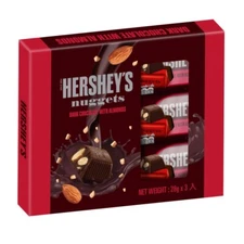 3 boxes× Hershey's Nuggets dark chocolate with Almond 84g each box