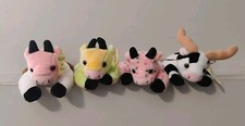 Vintage Kemps Cows Moo Babies Plush Set: Rainbow Moosie Neo