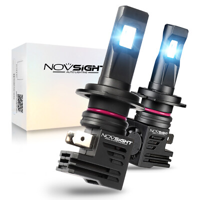 NOVSIGHT H7 LED Headlight Bulbs Kit 55W 10000LM High Low Beam 6000K White Lamps