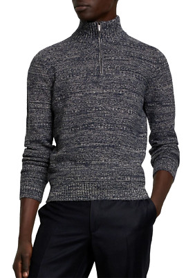 LORO PIANA Cashmere Pullover Knitted Half Zip Sweater Strickpulli Jumper Pulli