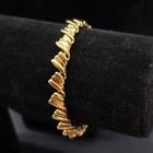 Napier Gold Tone Bracelet Ripple Ribbed Link Vintage Costume Jewelry