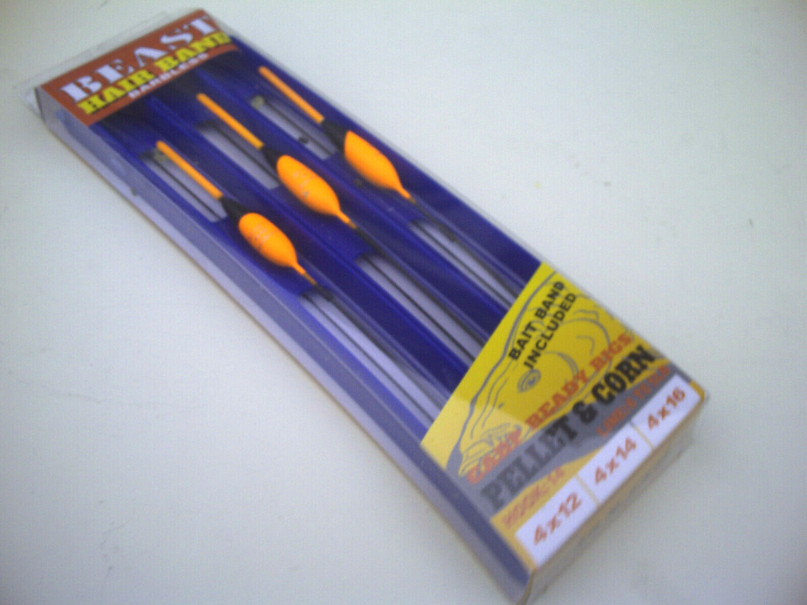 3 x Assorted Dinsmores Beast Pellet & Corn Carp Pole Rigs. with Bait Bands.