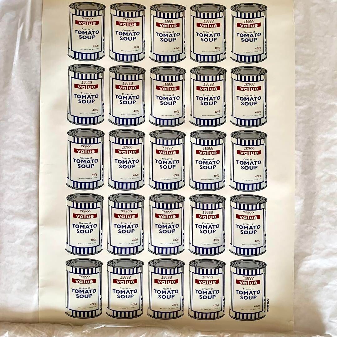 BANKSY 2006 Official Poster 'Tesco Soup Cans' Tesco Soup BANKSY 2006 Official Poster 'Tesco Soup Cans' Tesco Soup