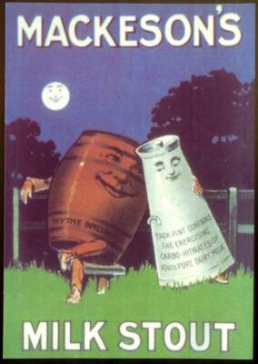 Moderne Postkarte: MACKESON'S Milk Stout - Retro Werbung (Opie 01AS02)