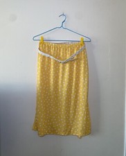 Vintage Yellow Polka Dot Low Rise Long Skirt Size Medium