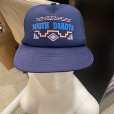 Vtg 1980s South Dakota -Native American Southwest- Mesh Snapback Trucker Hat Cap