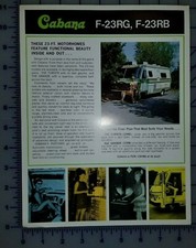 Fiche brochure originale Cabana camping-car 1973 F-23 RB RG