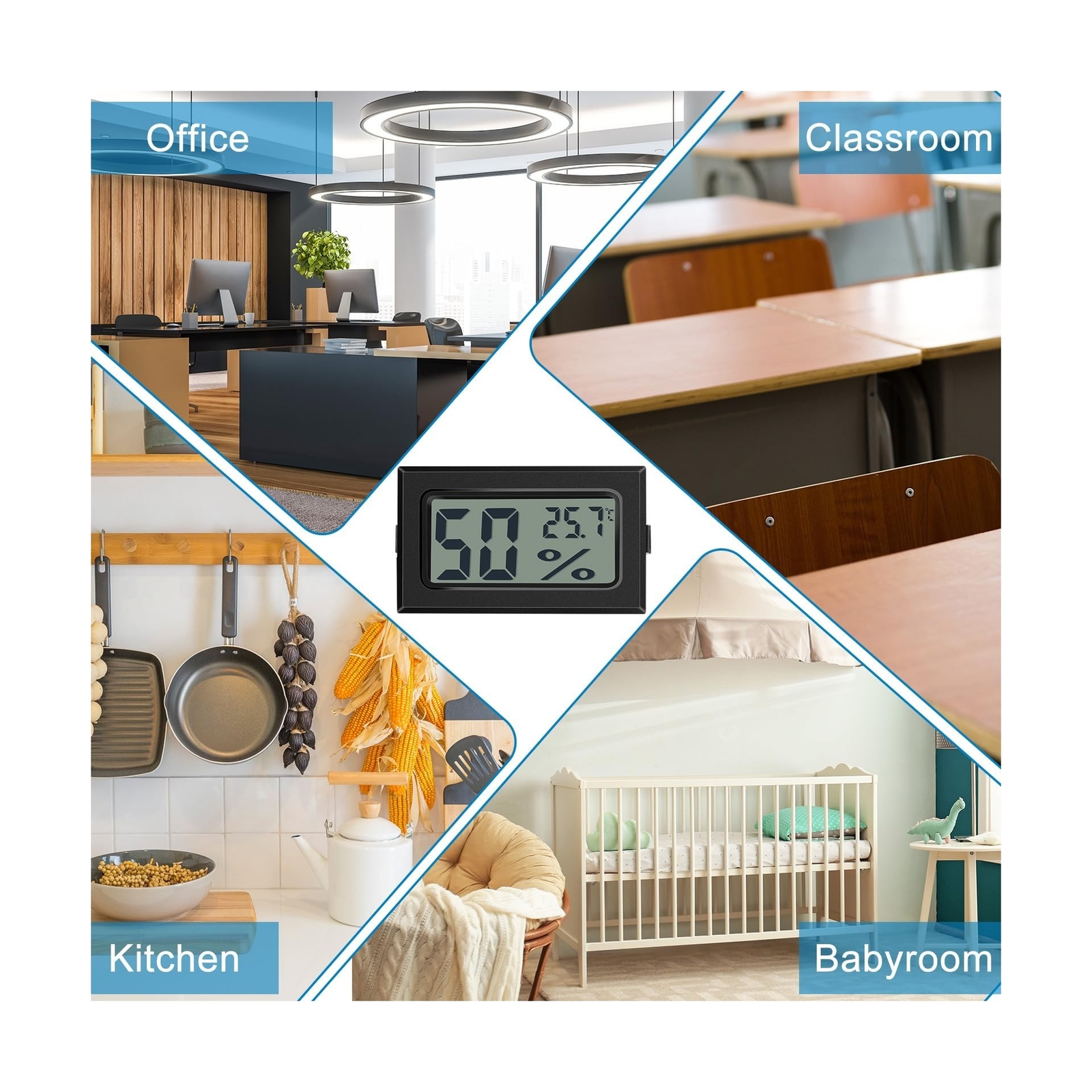 Kanayu 24 Pack Mini Digital Hygrometer Thermometers Indoor Humidity... Fast Ship