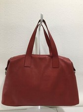 Orciani Red Leather Tote Hand Bag Satchel Purse Made In Italy Read