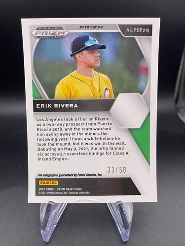 Erik Rivera - /50 White Donut Circles ((AUTO)) - 2021 Panini Prizm Draft Picks - Picture 2 of 2