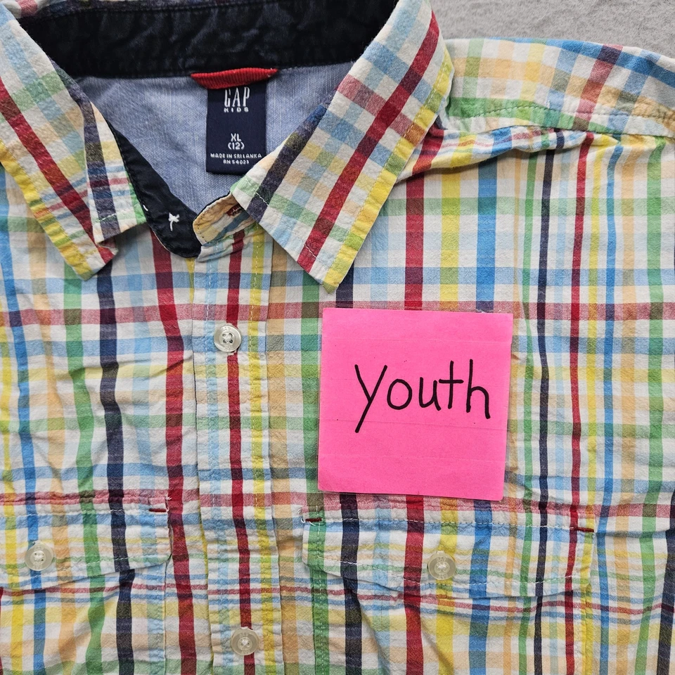 GAP Kids Boys XL Plaid Button Down Shirt Multicolor - Image 4 of 4