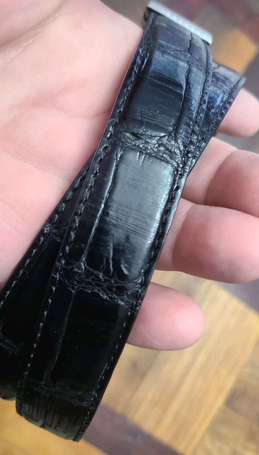 Ralph Lauren Sterling Alligator Belt - removable buckle no holes needed 36"Black thumbnail 5